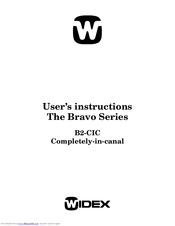 Widex Bravo B2-CIC User Instructions