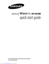 Samsung Wave 578 GT-S5780 Quick Start Manual