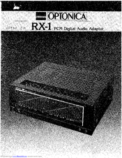 Sharp Optonica RX-1 User Manual