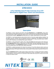 Nitek ER8400U Installation Manual