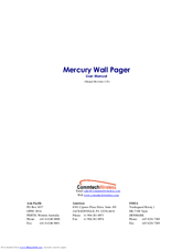 commtech wireless Mercury Wall Pager User Manual