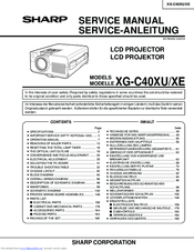 Sharp Notevision XG-C40XU Service Manual
