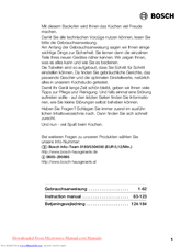 Bosch hbc 86q651a Manual