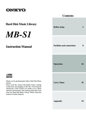 Onkyo MB-S1 Instruction Manual