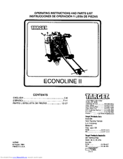 Target econoline II Operating Instructions And Parts List Manual