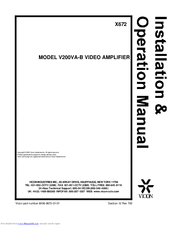 Vicon V200VA-B Installation & Operation Manual