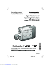 Panasonic Digital Palmcorder MultiCam PV-DV203-K Operating Instructions Manual