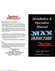 Spring USA MAX Induction SM-251-2CR Installation And Operation Manual