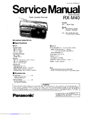 Panasonic RX-M40 Service Manual