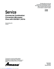 Amana ACE208 Service Manual