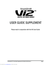 SoundCraft Vi2 User Manual Supplement