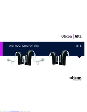 oticon alta bte Instructions For Use Manual