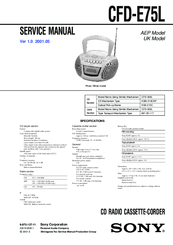 Sony CFD-E75L Service Manual