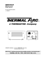 Thermal Arc Dragster 80 Owner's Manual