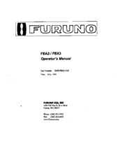 Furuno FBX3 Operator's Manual