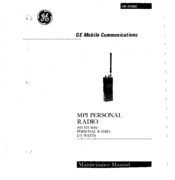 GE MPI Personal radio Maintenance Manual