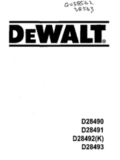 DeWalt D28492(K) Manual