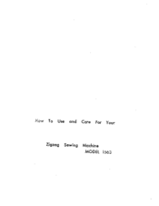 White Sewing 1563 How To Use And Care For