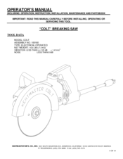 KENTMASTER Colt Operator's Manual