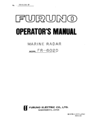 Furuno FR-602D Operator's Manual