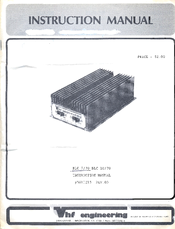 VHF Engineering BLC 10/70 Instruction Manual