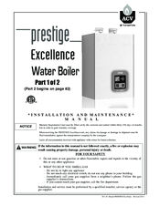 Prestige Excellence Installation And Maintenance Manual