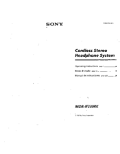 Sony TMR-IF230R Operating Instructions Manual