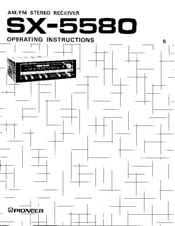 Pioneer SX-5580 Operating Instructions Manual