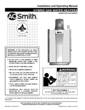 A.O. Smith HYB-90N Installation And Operating Manual