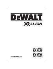 DeWalt XR Li-ION DCD937 Manual