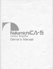 Nakamichi CA-5 Owner's Manual