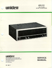 Uniden ARH 351 Service Manual