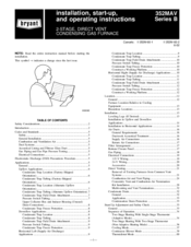 Bryant CONDENSING GAS FURNACE 352MAV Installation, Start-Up, And Operating Instructions Manual
