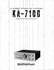Kenwood KA-7100 Instruction Manual