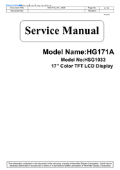HannStar Display HG171A Service Manual
