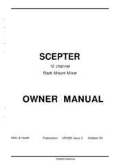 ALLEN & HEATH SCEPTER Owner's Manual