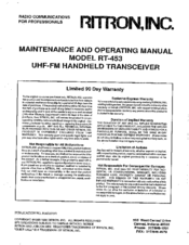 Ritron RT-453 Maintenance And Operating Manual
