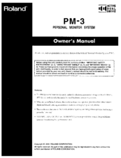 Roland PM-3 Owner's Manual