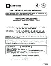 Space-Ray LTS225-L5 Installation And Operation Instructions Manual