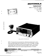 Motorola Dispatcher User Manual