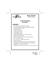 Prestige APS-55C Owner's Manual