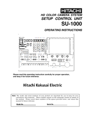 Hitachi SU-1000 Operating Instructions Manual