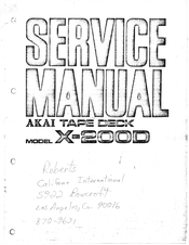 Akai X-2000 Service Manual