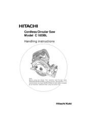 Hitachi C 18DBL Handling Instructions Manual
