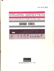 Sansui 1000X Operating Instructions Manual