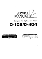 Luxman D-103 Service Manual