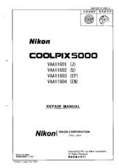 Nikon Coolpix 5000 VAA11603 Repair Manual