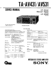 Sony TA-AV531 Service Manual