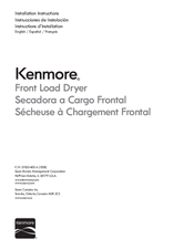 Kenmore Front Load Dryer Installation Instructions Manual