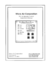 Micro Air Corporation FX-1 Operation Manual